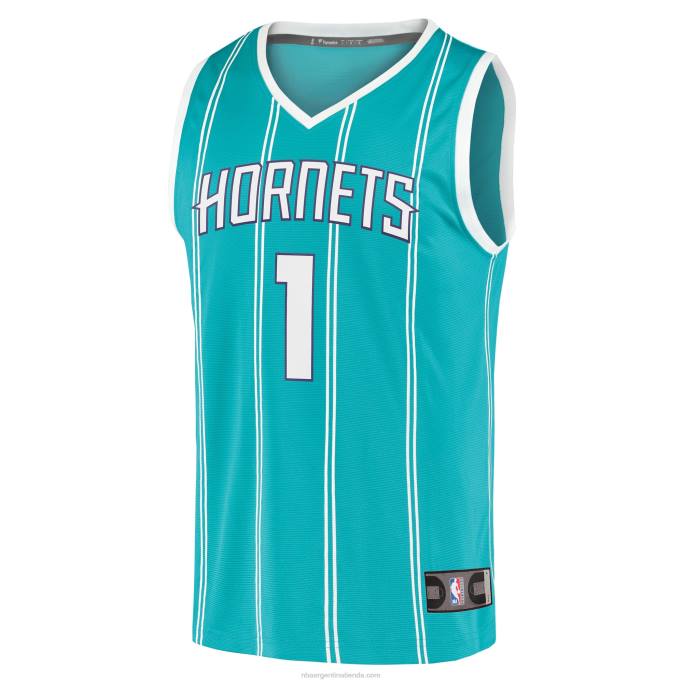 NBA 0F6D1855 charlotte hornets lamelo ball verde azulado fast break replica jersey