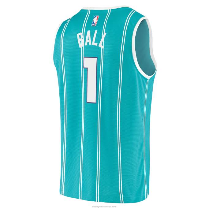 NBA 0F6D1855 charlotte hornets lamelo ball verde azulado fast break replica jersey