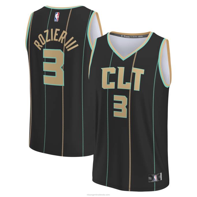 NBA 0F6D1869 charlotte hornets terry rozier negro fastbreak jersey
