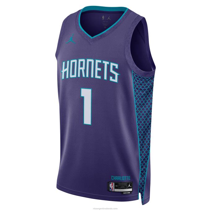 NBA 0F6D2039 charlotte hornets lamelo ball jordan brand púrpura swingman jersey