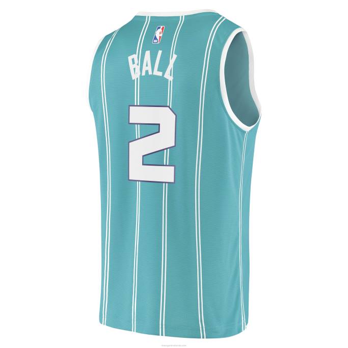 NBA 0F6D2411 charlotte hornets lamelo ball verde azulado fast break replica jersey