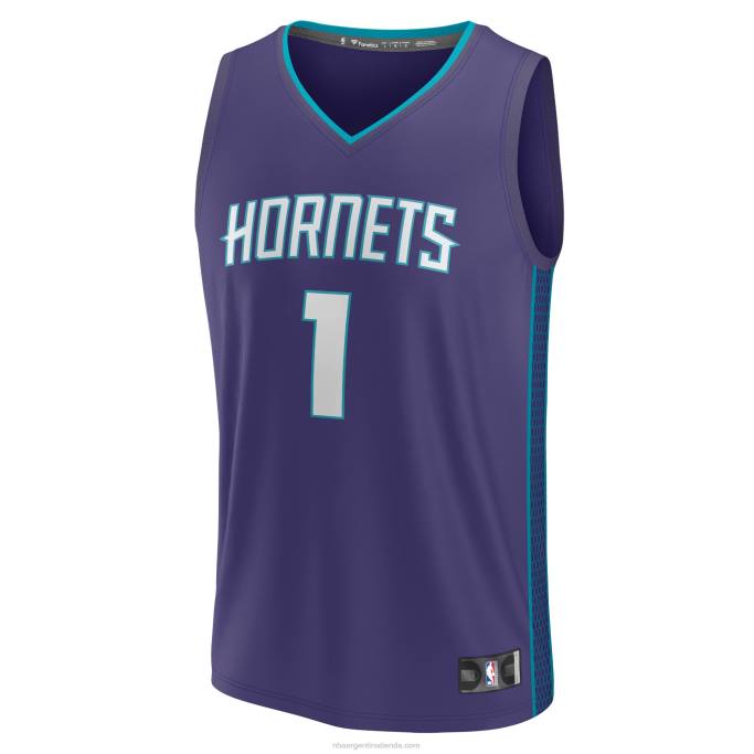 NBA 0F6D267 charlotte hornets lamelo pelota morada fast break replica jersey