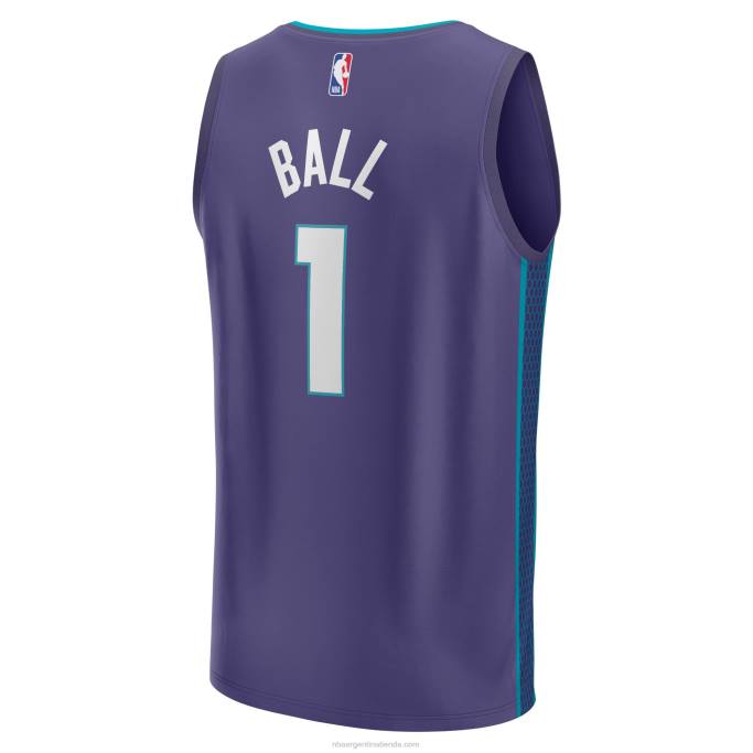 NBA 0F6D267 charlotte hornets lamelo pelota morada fast break replica jersey