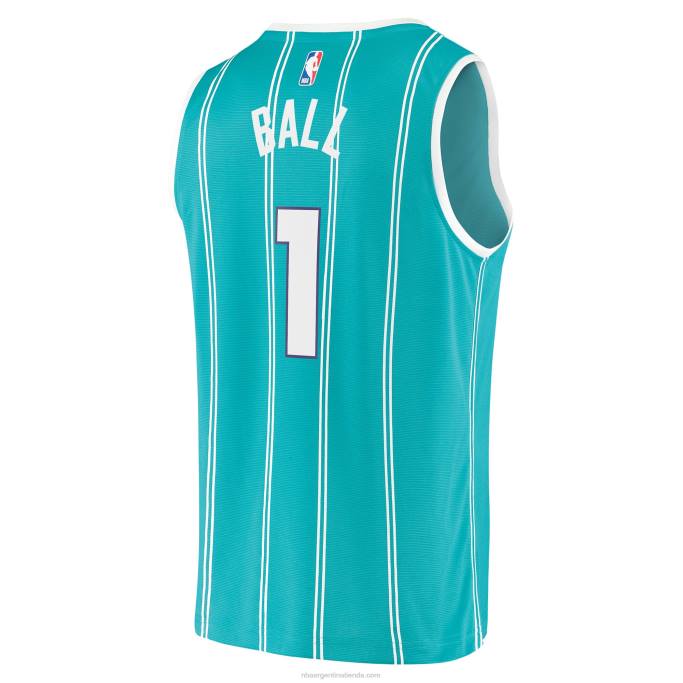 NBA 0F6D27 charlotte hornets lamelo ball verde azulado fast break replica jersey