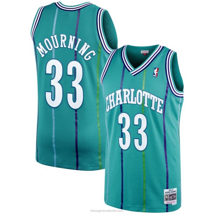 NBA 0F6D6986 charlotte hornets alonzo luto verde azulado 199hardwood classics swingman player jersey