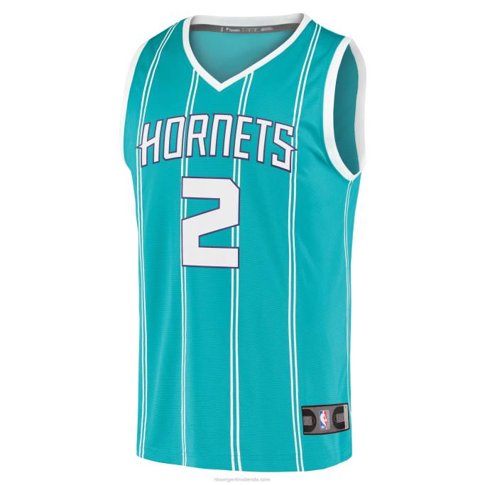 NBA 0F6D863 charlotte hornets lamelo ball teal 2020 draft primera ronda pick fast break replica jersey