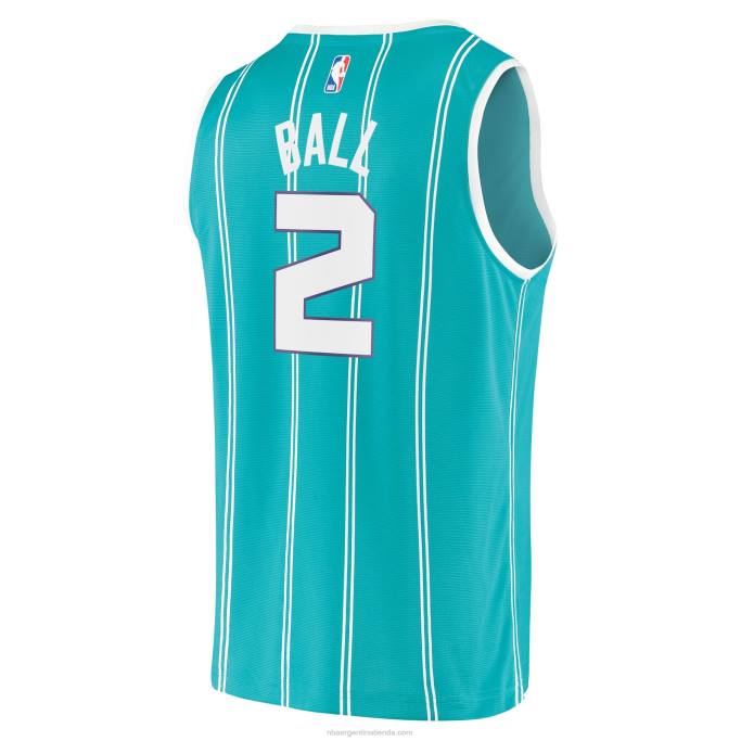 NBA 0F6D863 charlotte hornets lamelo ball teal 2020 draft primera ronda pick fast break replica jersey