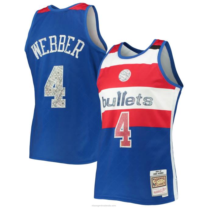 NBA 0F6D2181 balas de washington chris webber blue hardwood classics 75 aniversario diamante swingman jersey