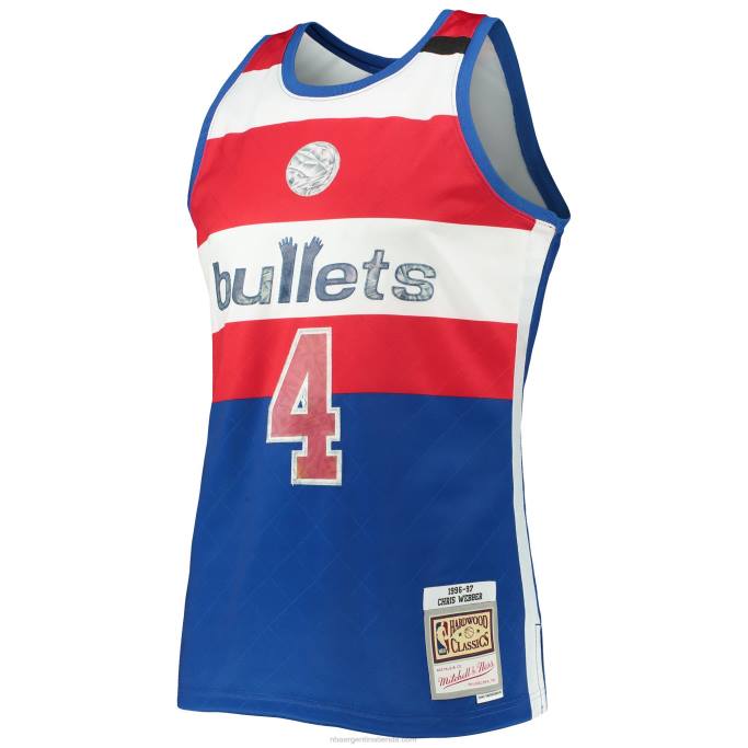 NBA 0F6D2181 balas de washington chris webber blue hardwood classics 75 aniversario diamante swingman jersey