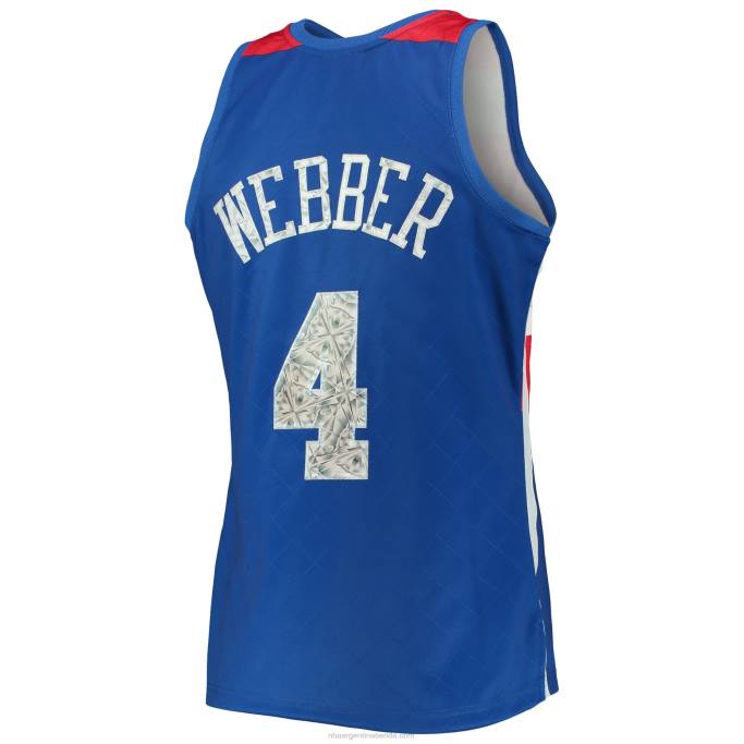 NBA 0F6D2181 balas de washington chris webber blue hardwood classics 75 aniversario diamante swingman jersey