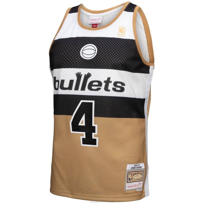 NBA 0F6D3852 balas de washington chris webber mitchell & ness oro madera dura clásicos recargar 3.0 swingman jersey