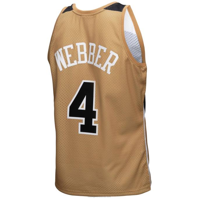 NBA 0F6D3852 balas de washington chris webber mitchell & ness oro madera dura clásicos recargar 3.0 swingman jersey