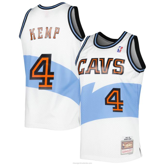 NBA 0F6D4311 mitchell & ness shawn kemp blanco cleveland cavaliers hardwood classics swingman jersey
