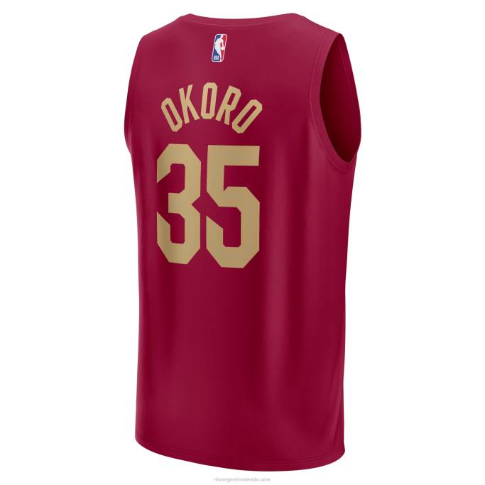 NBA 0F6D7497 cleveland cavaliers isaac okoro vino fast break replica jersey