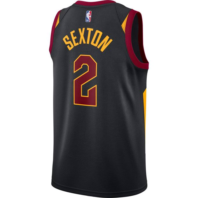 NBA 0F6D7738 cleveland cavaliers collin sexton jordan marca negro swingman jersey