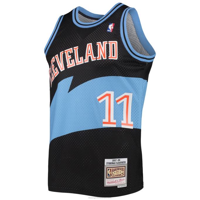 NBA 0F6D887 cleveland cavaliers zydrunas ilgauskas mitchell & ness negro hardwood classics swingman jersey