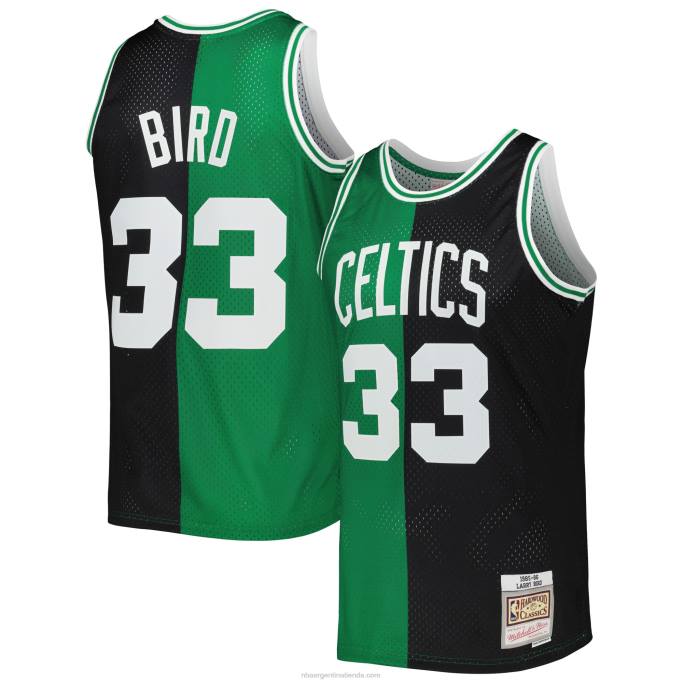 NBA 0F6D130 boston celtics larry bird mitchell & ness negro / kelly verde hardwood classics split swingman jersey