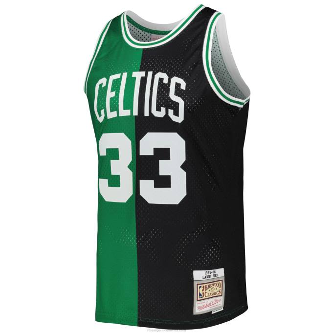 NBA 0F6D130 boston celtics larry bird mitchell & ness negro / kelly verde hardwood classics split swingman jersey