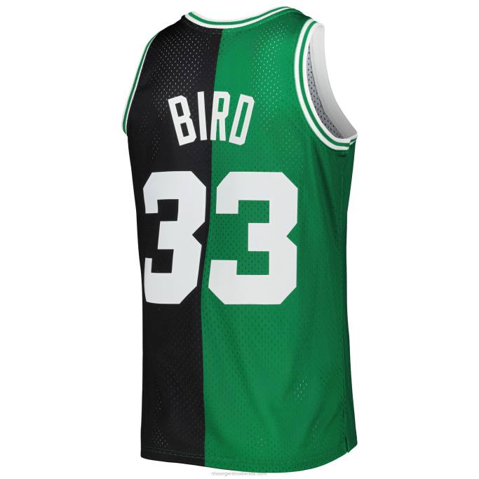 NBA 0F6D130 boston celtics larry bird mitchell & ness negro / kelly verde hardwood classics split swingman jersey