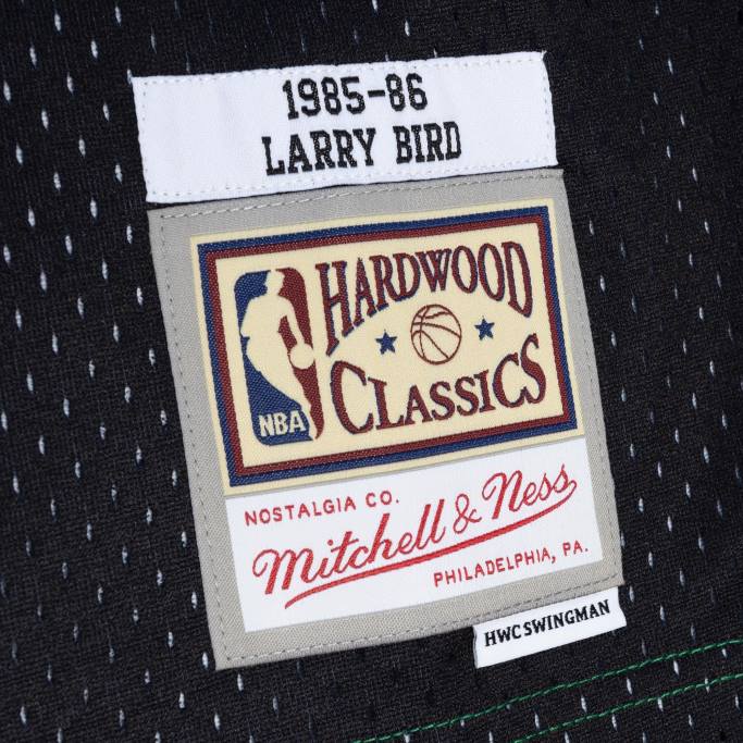 NBA 0F6D130 boston celtics larry bird mitchell & ness negro / kelly verde hardwood classics split swingman jersey