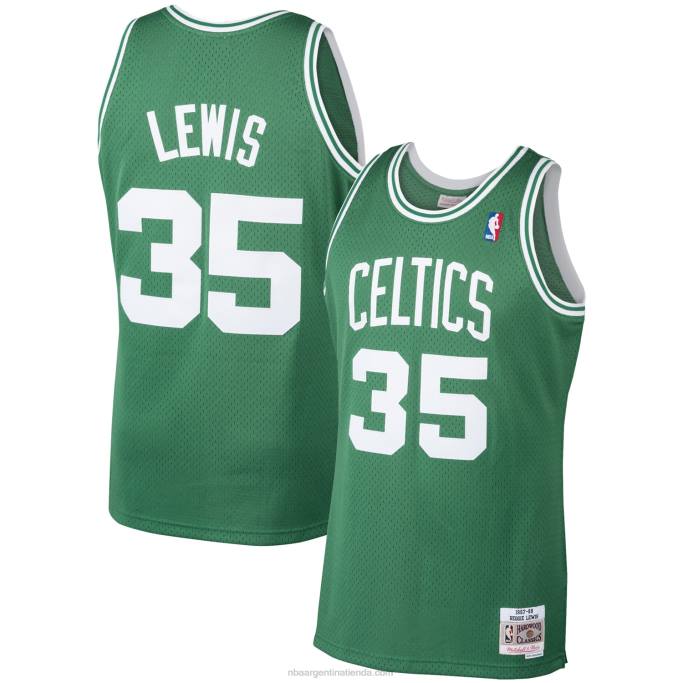 NBA 0F6D1675 boston celtics reggie lewis mitchell & ness kelly green hardwood classics swingman player jersey
