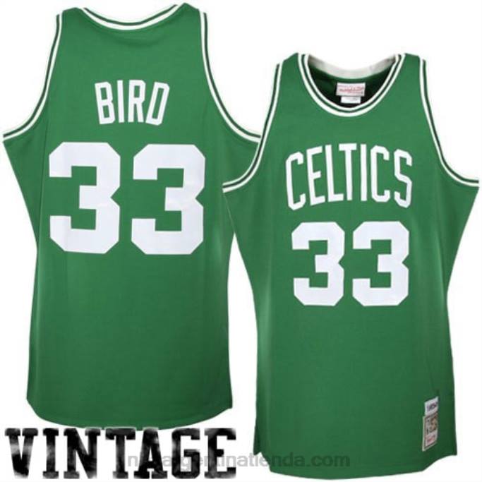 NBA 0F6D1811 boston celtics larry bird mitchell & ness kelly green hardwood classics jersey auténtico