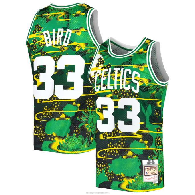 NBA 0F6D223 boston celtics larry bird kelly green hardwood classics año nuevo lunar swingman jersey