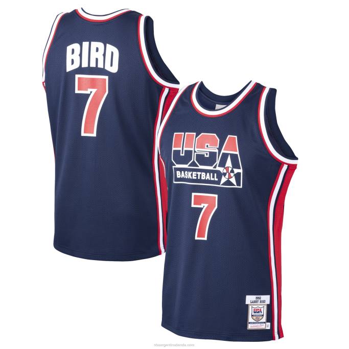 NBA 0F6D2556 EE. UU. Baloncesto Larry Bird Mitchell & Ness Navy Home 1992 Dream Team Camiseta auténtica