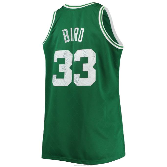 NBA 0F6D2919 boston celtics larry bird kelly green grande y alto 75 aniversario diamante swingman jersey