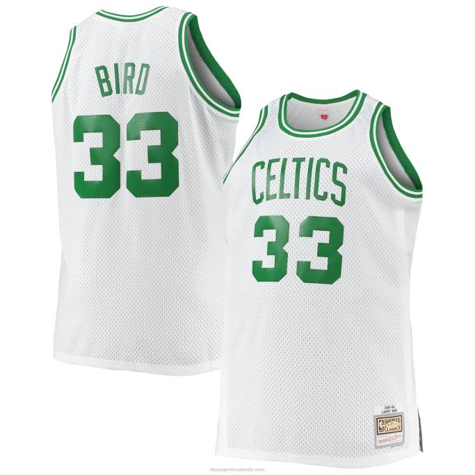 NBA 0F6D293 boston celtics larry bird mitchell & ness blanco grande y alto clásico de madera dura swingman jersey