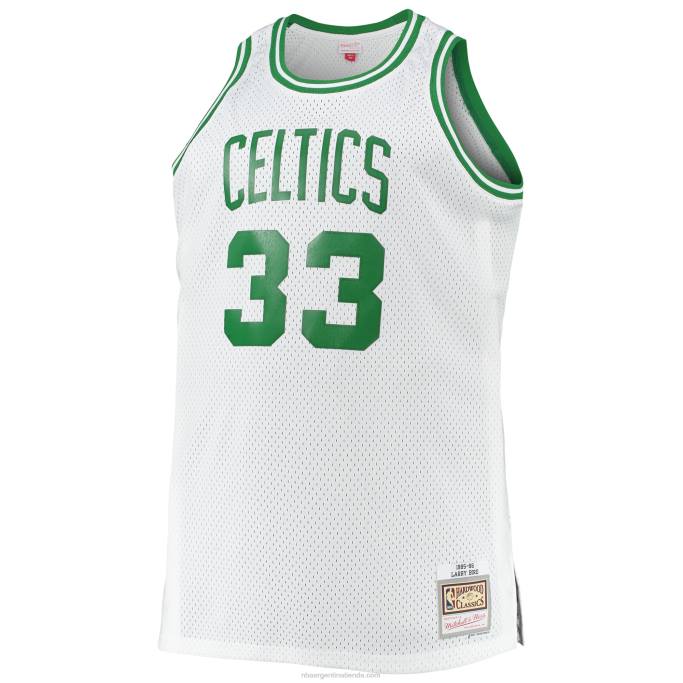 NBA 0F6D293 boston celtics larry bird mitchell & ness blanco grande y alto clásico de madera dura swingman jersey