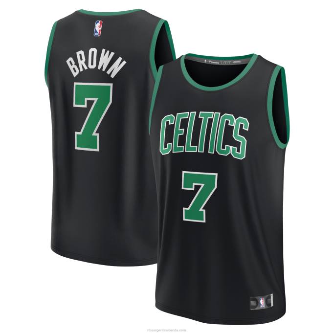 NBA 0F6D3470 camiseta réplica de los boston celtics jaylen marrón negro fast break