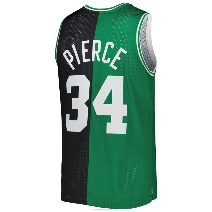 NBA 0F6D373 Boston Celtics paul pierce mitchell & ness negro/kelly verde hardwood classics split swingman jersey