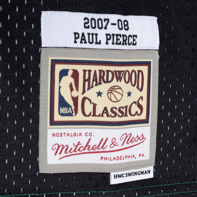 NBA 0F6D373 Boston Celtics paul pierce mitchell & ness negro/kelly verde hardwood classics split swingman jersey