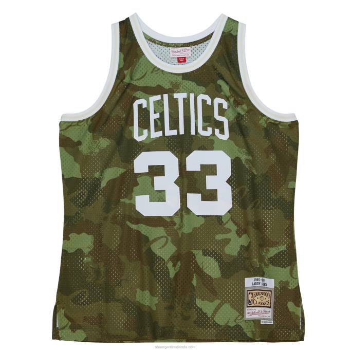NBA 0F6D4426 boston celtics larry bird mitchell & ness camo hardwood classics fantasma verde swingman jersey