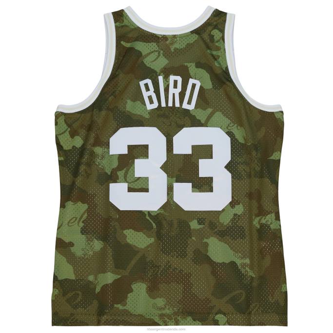 NBA 0F6D4426 boston celtics larry bird mitchell & ness camo hardwood classics fantasma verde swingman jersey