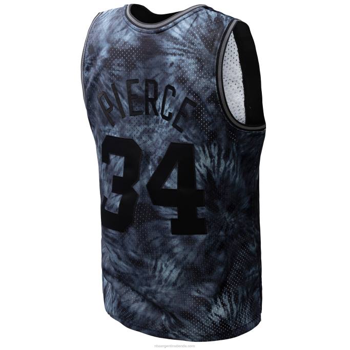 NBA 0F6D5439 boston celtics paul pierce mitchell & ness camiseta negra de madera dura clásica tie-dye swingman jersey