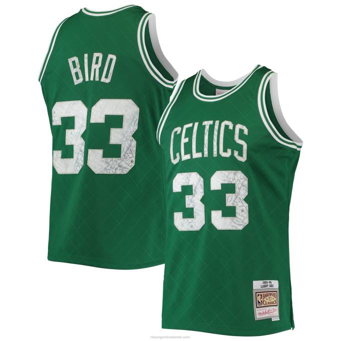 NBA 0F6D5611 boston celtics larry bird kelly green hardwood classics 75th aniversario diamante swingman jersey