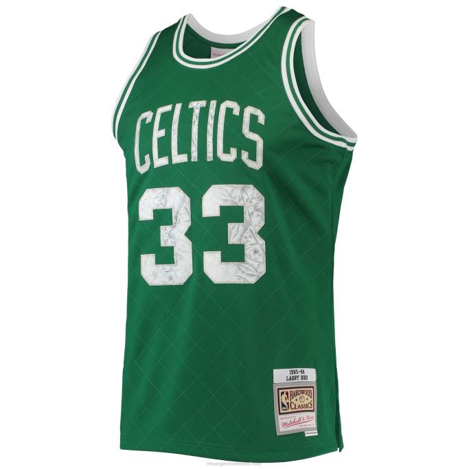 NBA 0F6D5611 boston celtics larry bird kelly green hardwood classics 75th aniversario diamante swingman jersey