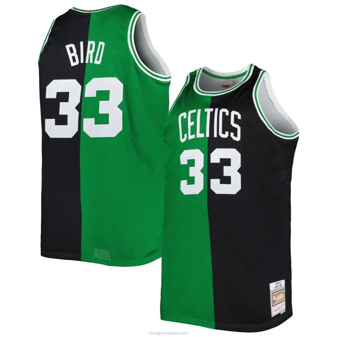 NBA 0F6D8459 boston celtics larry bird kelly verde / negro grande y alto de madera dura clásico split swingman jersey