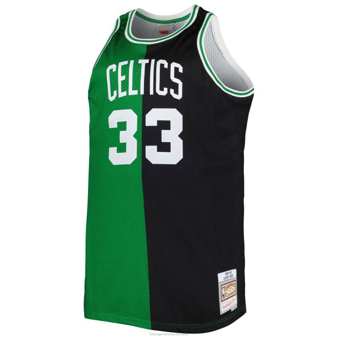 NBA 0F6D8459 boston celtics larry bird kelly verde / negro grande y alto de madera dura clásico split swingman jersey