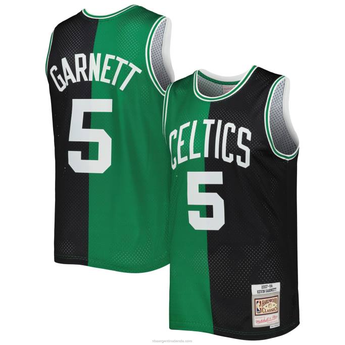 NBA 0F6D976 boston celtics kevin garnett negro / kelly verde hardwood classics split swingman jersey