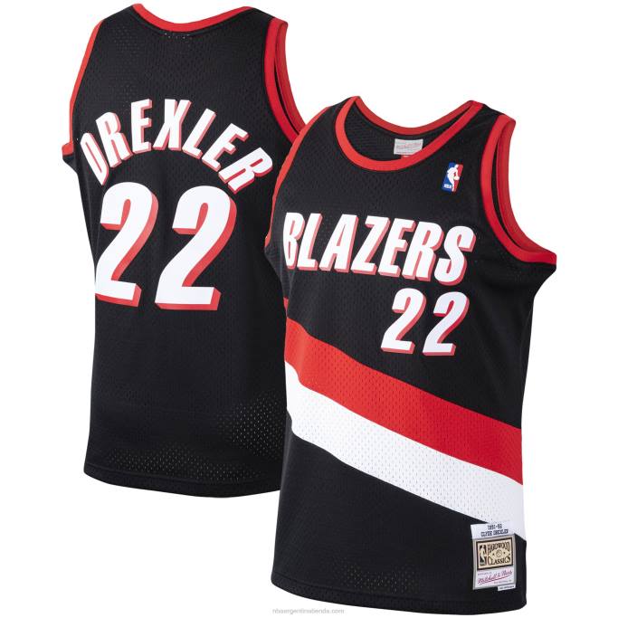 NBA 0F6D1151 portland trail blazers clyde drexler mitchell & ness negro hardwood classics swingman jersey