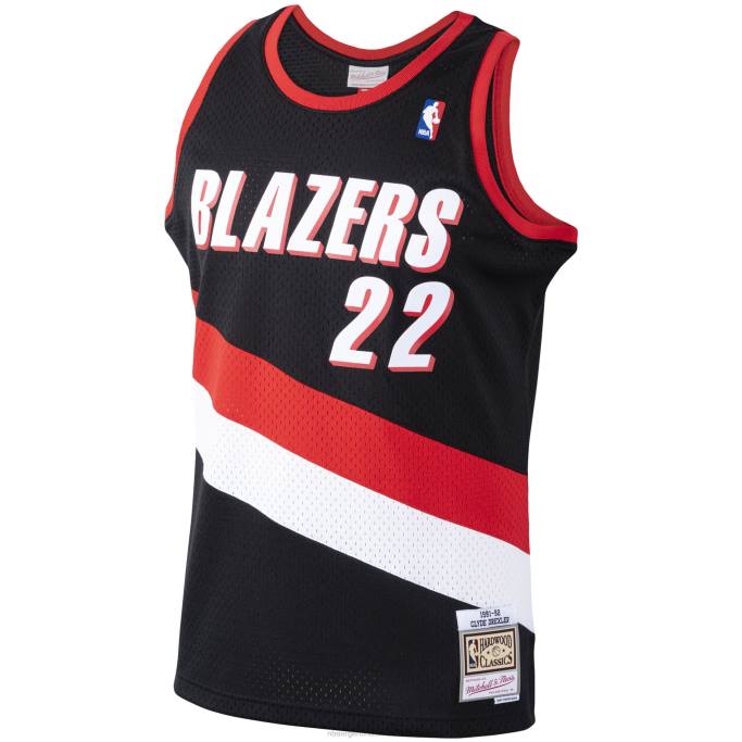 NBA 0F6D1151 portland trail blazers clyde drexler mitchell & ness negro hardwood classics swingman jersey