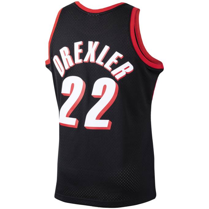 NBA 0F6D1151 portland trail blazers clyde drexler mitchell & ness negro hardwood classics swingman jersey