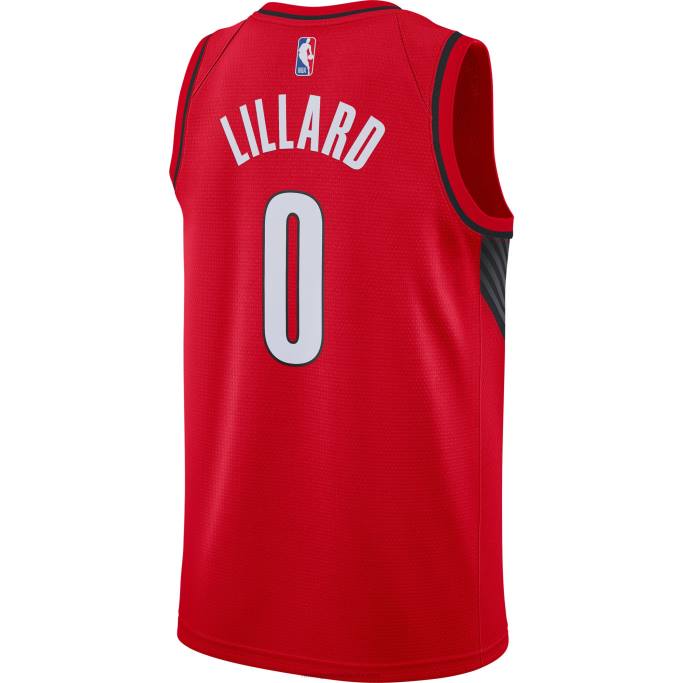 NBA 0F6D123 portland trail blazers damian lillard jordan marca rojo swingman jersey