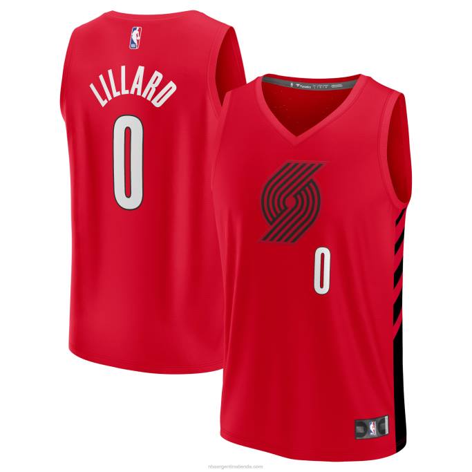 NBA 0F6D137 portland trail blazers damian lillard jersey rojo de descanso rápido