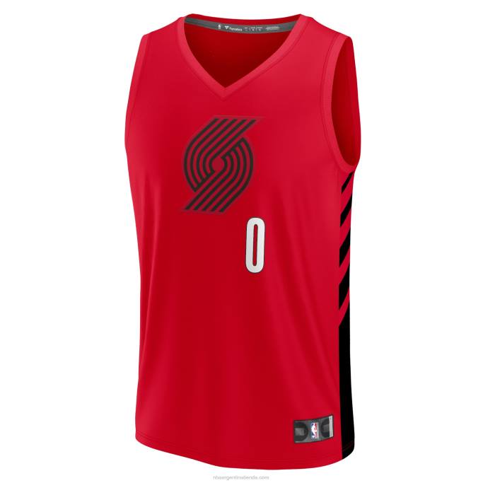NBA 0F6D137 portland trail blazers damian lillard jersey rojo de descanso rápido