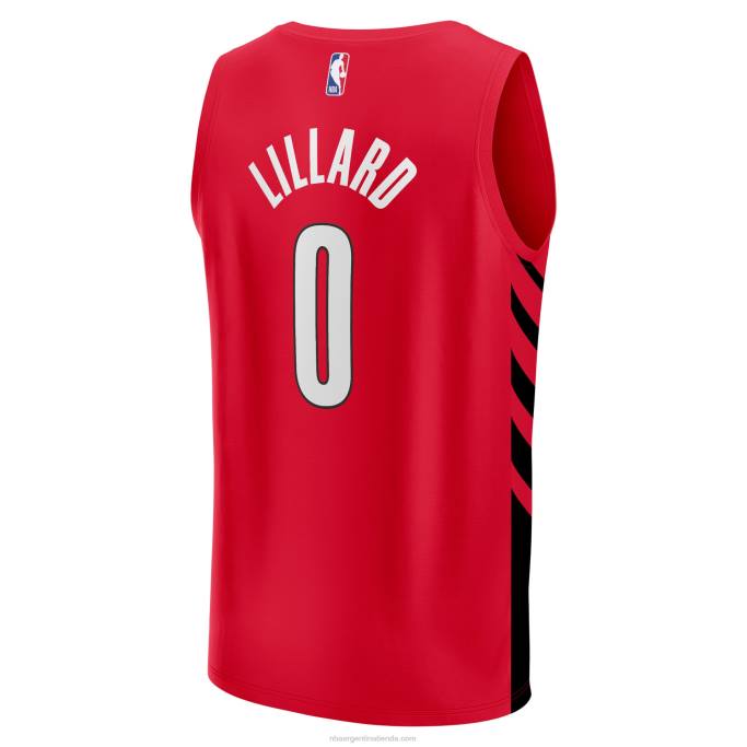 NBA 0F6D137 portland trail blazers damian lillard jersey rojo de descanso rápido