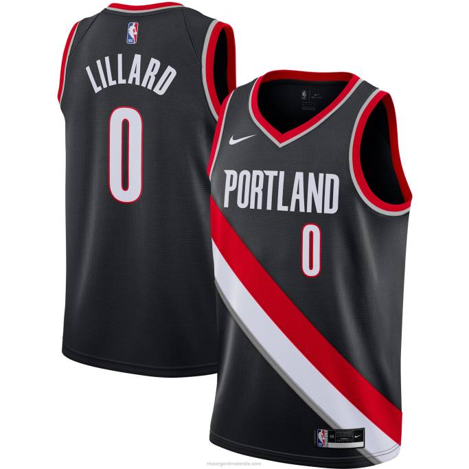 NBA 0F6D1711 camiseta portland trail blazers damian lillard nike swingman negro
